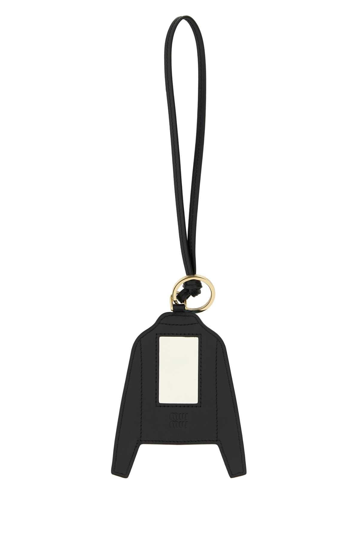 Miu Miu Leather Keyring Brown Keychain Accessory