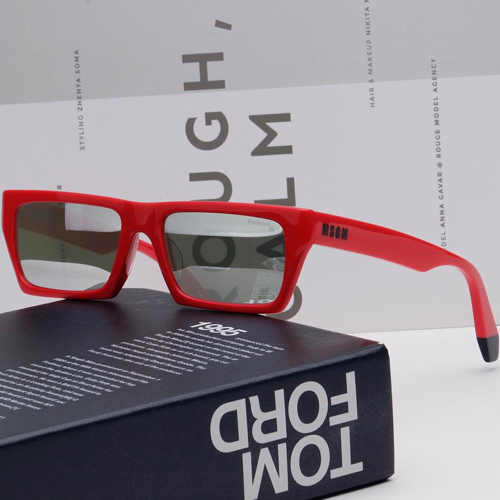 MSGM Polaroid Polarized Square Acetate Mirror Sunglasses PLD MSGM1G 0A4EX