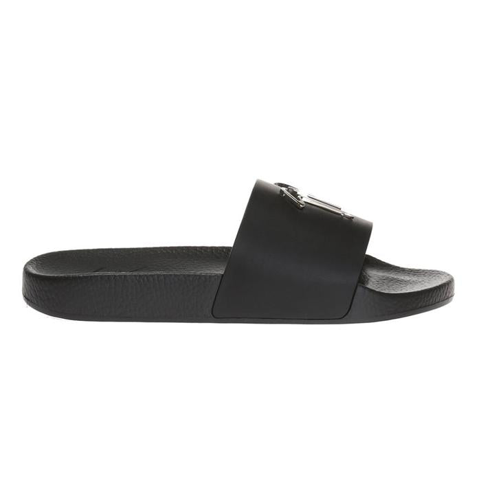Giuseppe Zanotti Men’s Steel Logo Slide Slippers