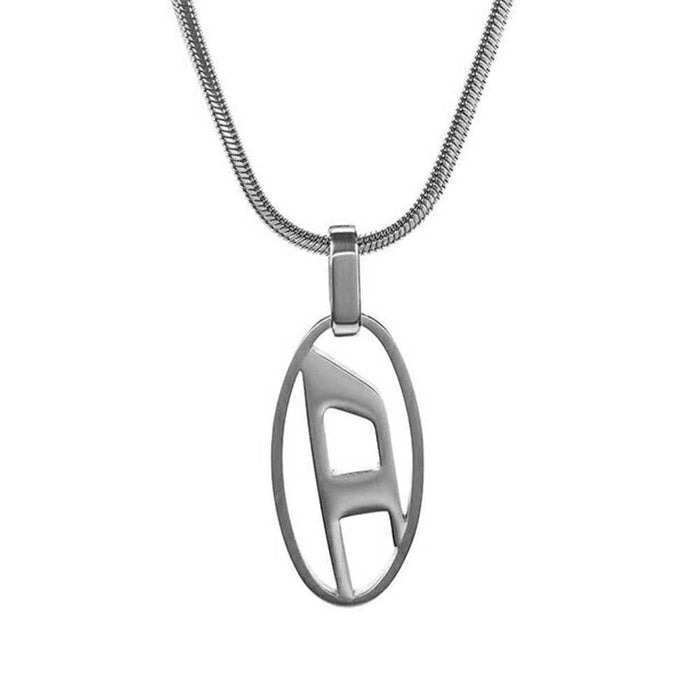 DIESEL Stainless Steel Logo Pendant Necklace Unisex DX1342040