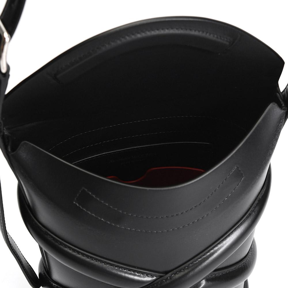 Alexander Mcqueen The Curve Bucket Bag Black Leather Shoulder Bag