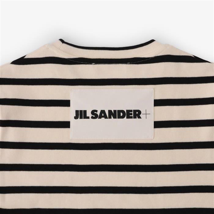 JIL SANDER Logo Patch Stripe Women’s Short Sleeve T-Shirt