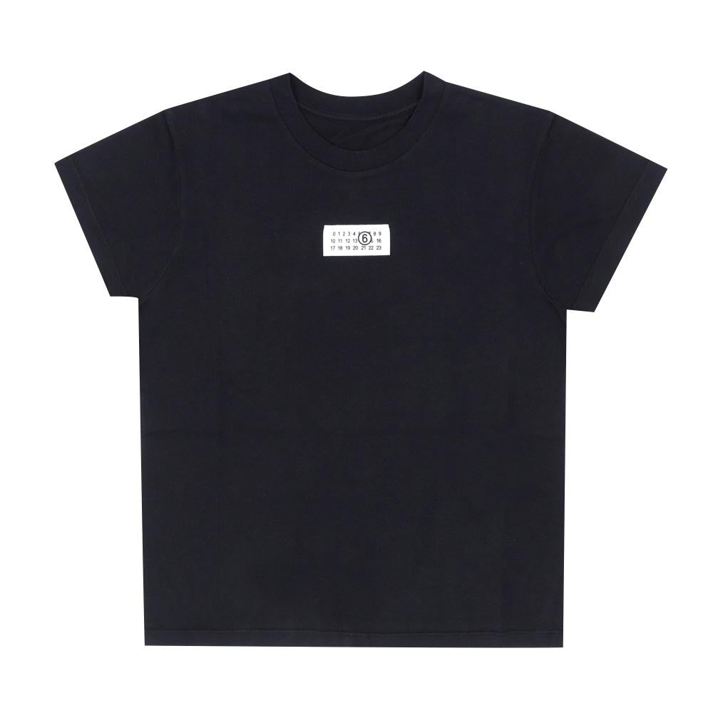 Maison Margiela Women’s Short Sleeve T-Shirt Numbering Logo Patch Black