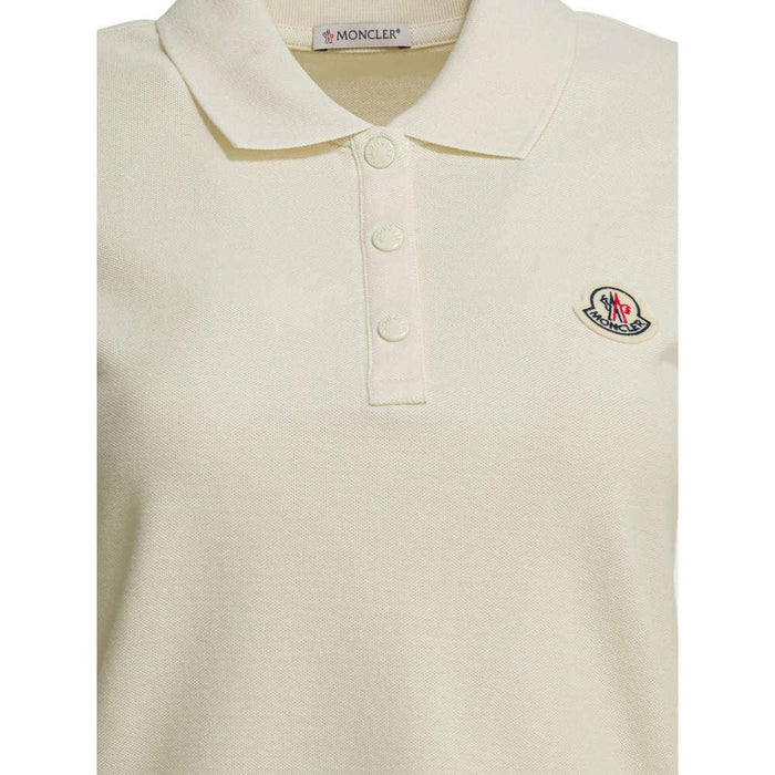 Moncler Ivory Logo Patch Women’s Polo T-Shirt