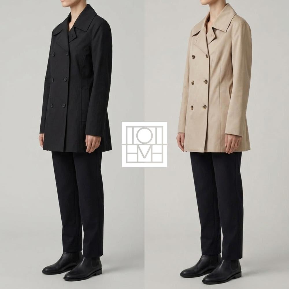 Toteme Organic Cotton Structured Double Waist Trench Jacket Women