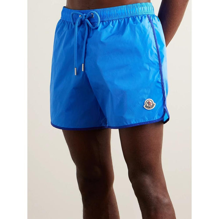 Moncler Logo Patch Swim Shorts Men Navy