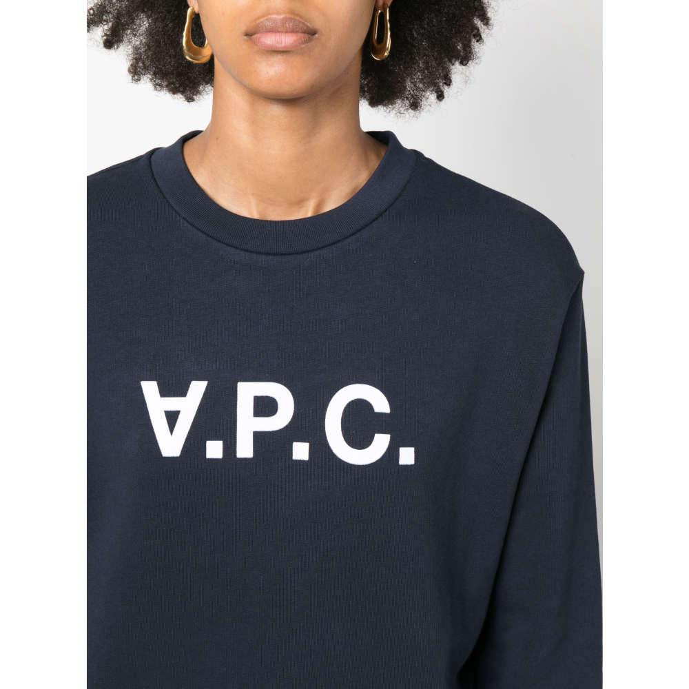 A.P.C. Navy VPC Logo Print Women’s Sweatshirt