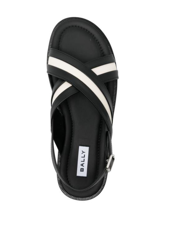 BALLY Leather Slide Sandals Black MSS03 LVT012 I901