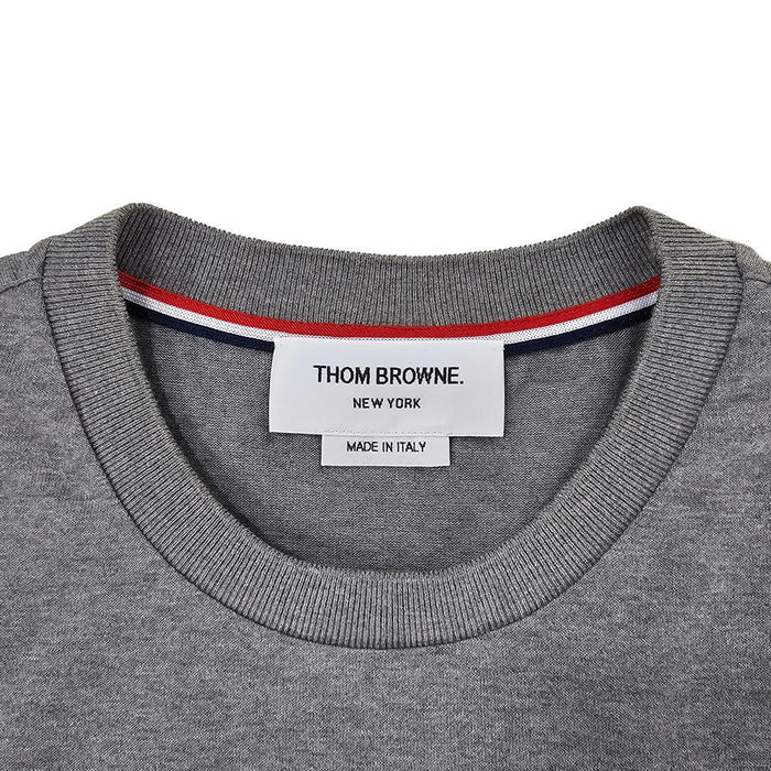 THOM BROWNE Grey Diagonal Stripe Jersey Short Sleeve T-Shirt