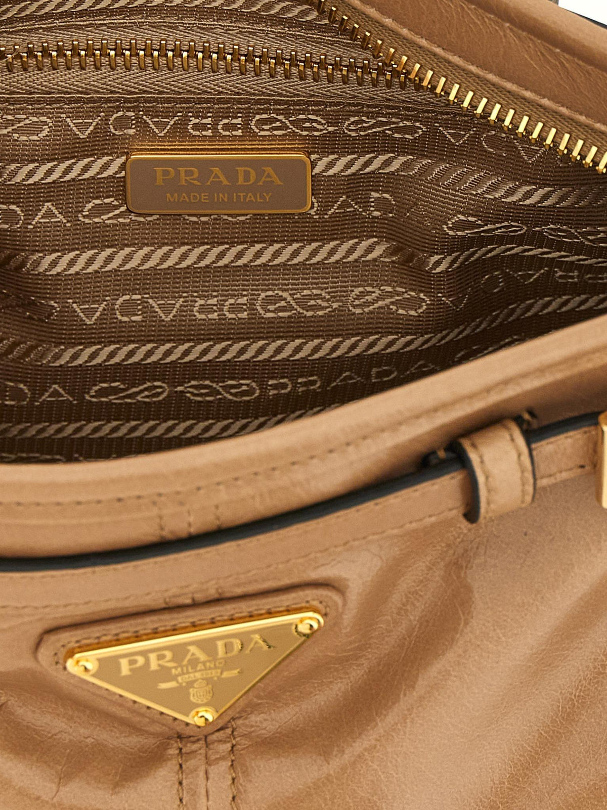 PRADA Yellow Leather Tote Shoulder Bag