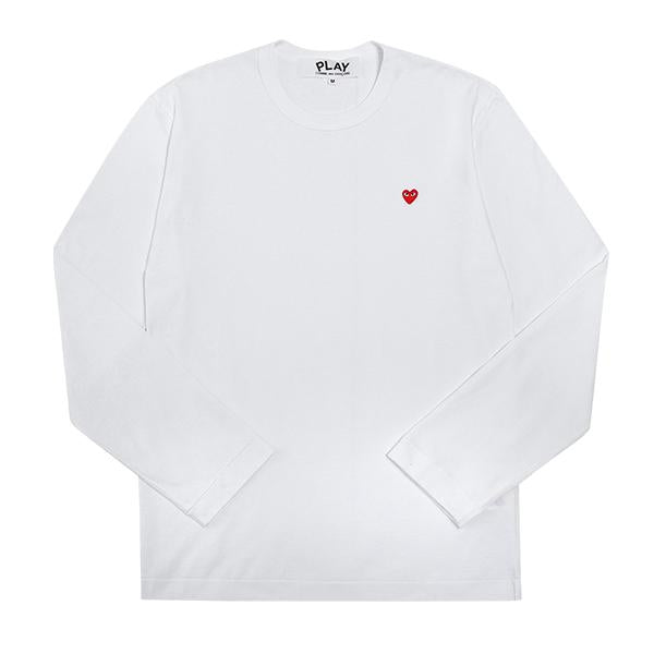 Comme des Garcons Long Sleeve T-Shirt Small Red Heart Patch Men's