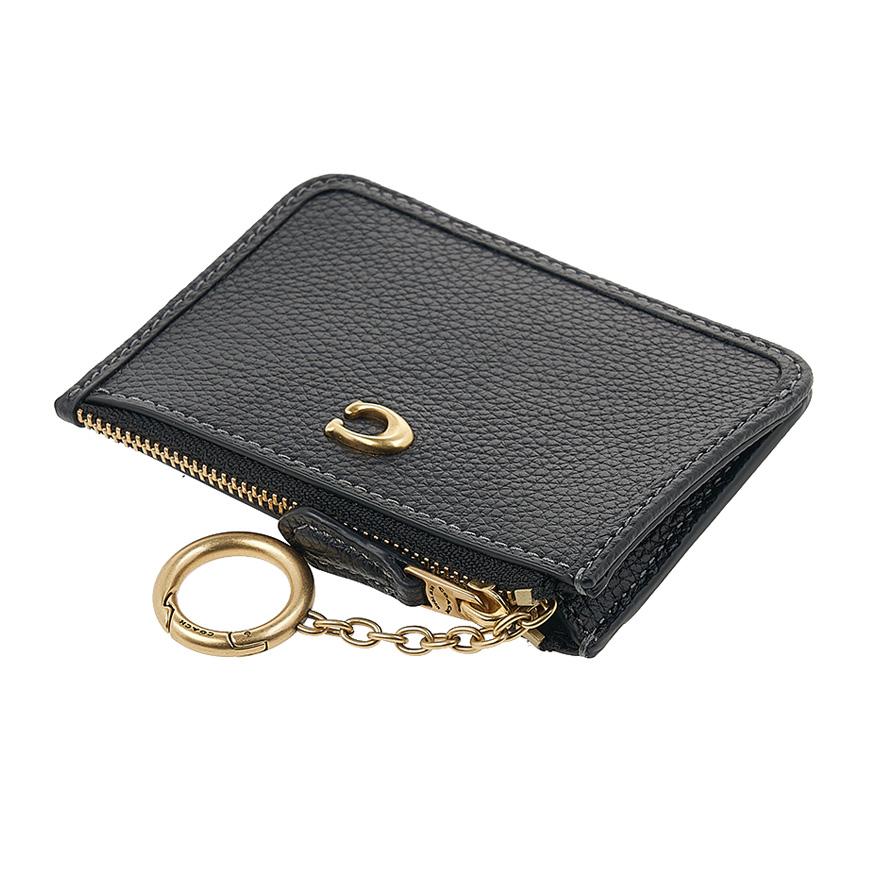 Coach Women’s ID Skinny Card Case Wallet Black Leather CR550 B4 BK