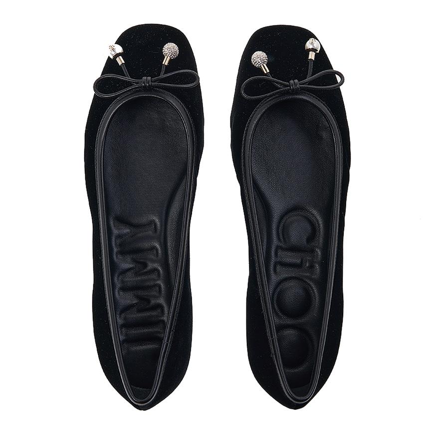 Jimmy Choo Elme Flat Velvet Black Women’s Flats