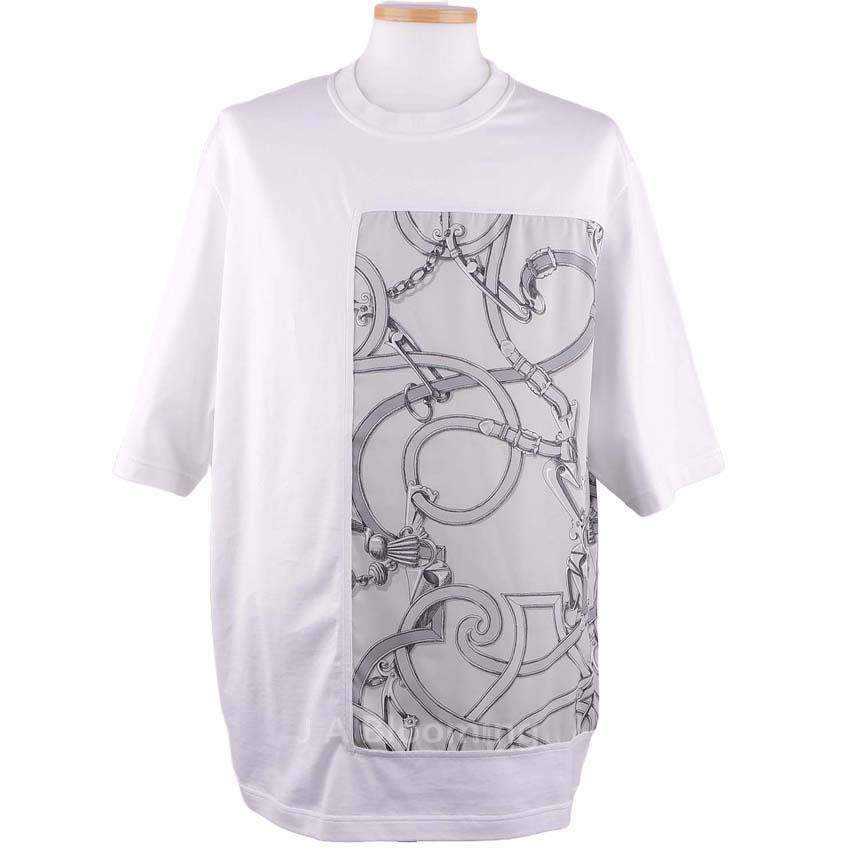 HERMES Men’s Short Sleeve T-Shirt Blanc Cotton White H557900HA90XL