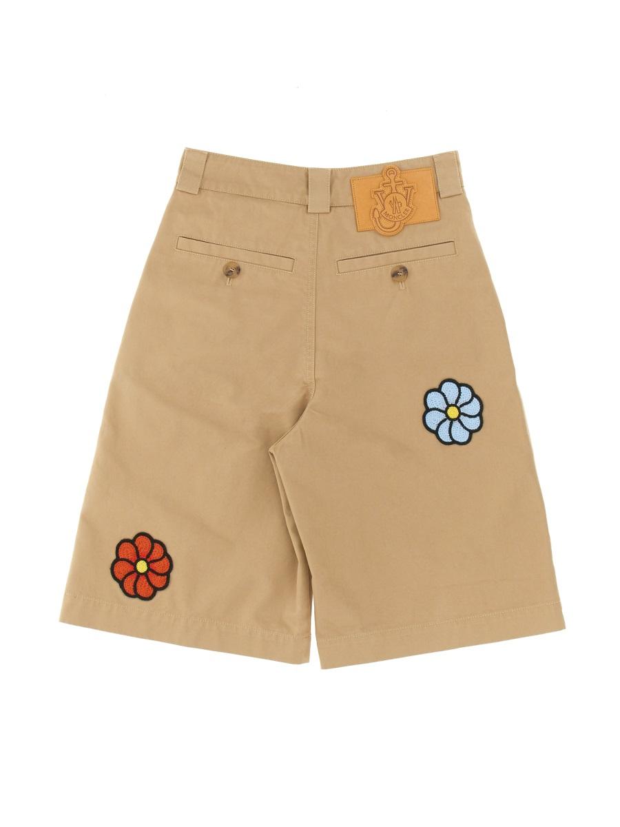 Moncler Black Cotton Logo Trim Short Shorts
