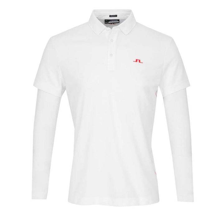 J LINDEBERG Liam Layered Collar T-Shirt White Men’s
