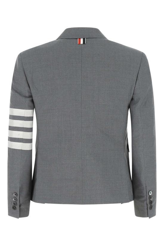 THOM BROWNE Plain Weave Suiting Classic 4-Bar Jacket Gray Women