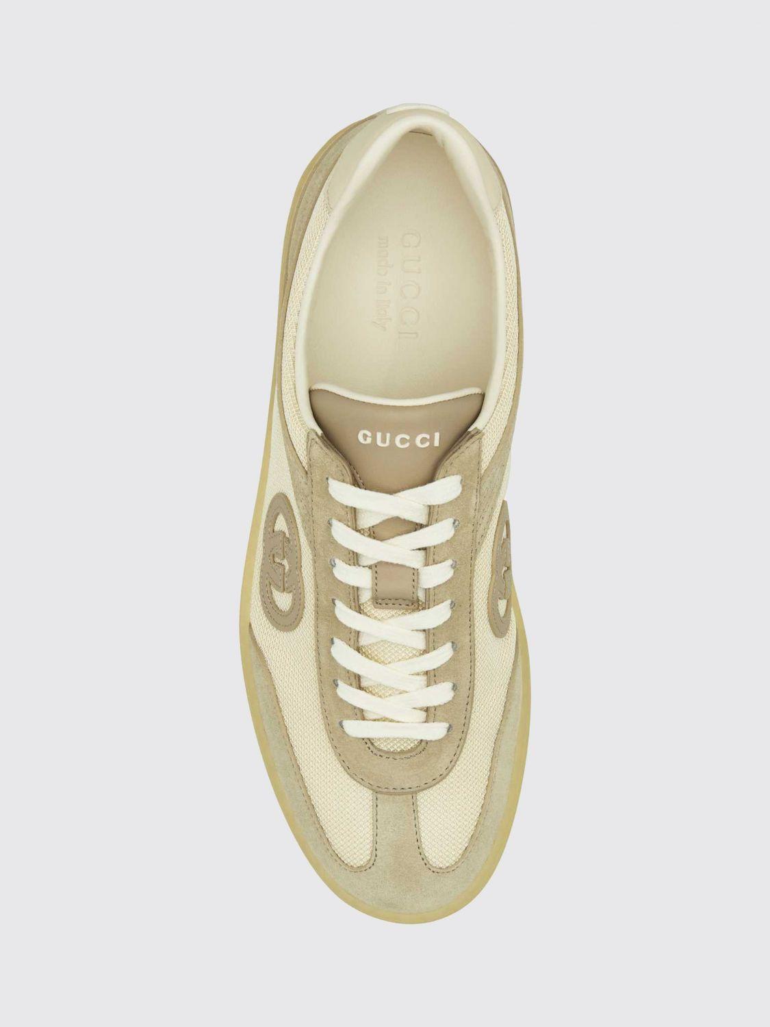 GUCCI White Leather Low-Top Sneakers