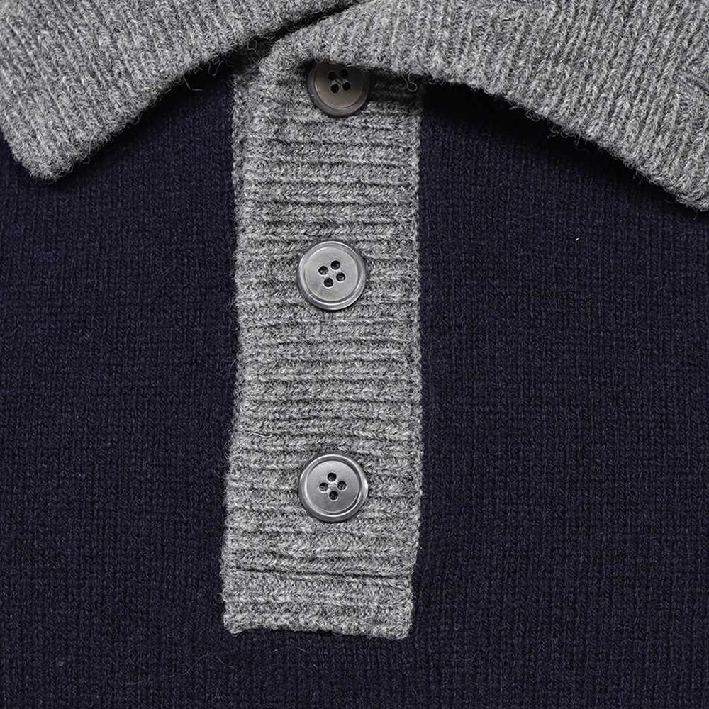 THOM BROWNE Men's Navy Wool Relaxed Fit Sleeve Stripe Crewneck MKA468A Y1026 415