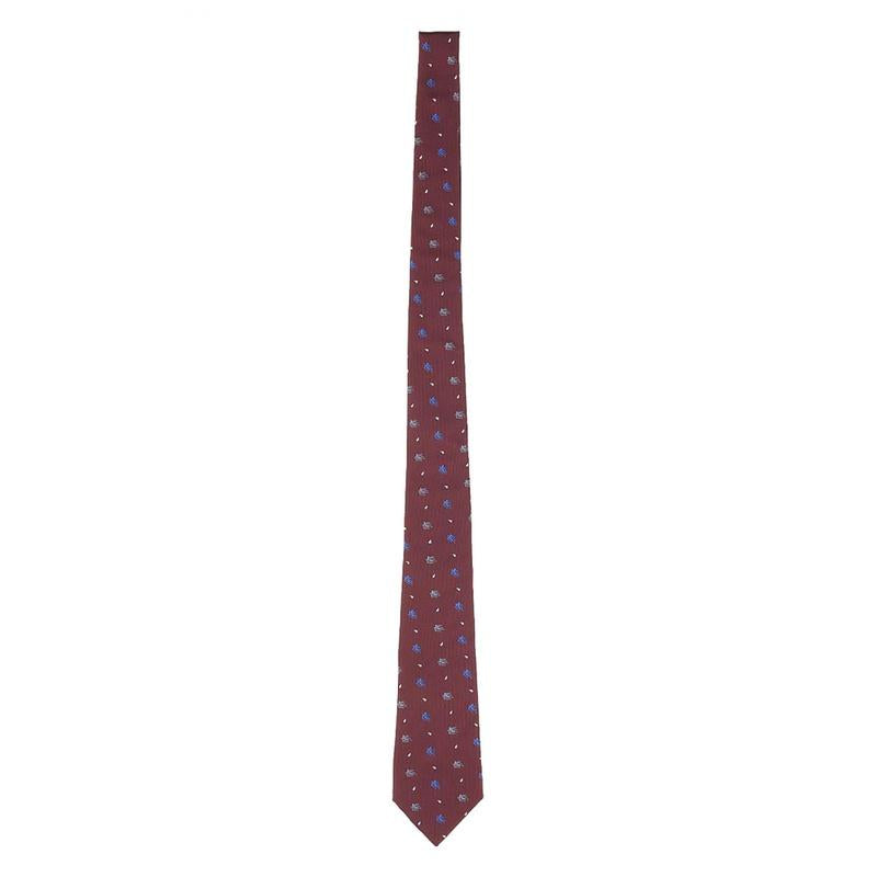 Etro Pegaso Silk Tie Navy