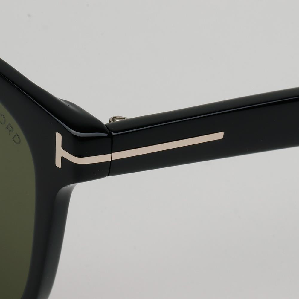 TOM FORD Dark Green Tint Square Black Acetate Sunglasses Unisex TF1135K 01N