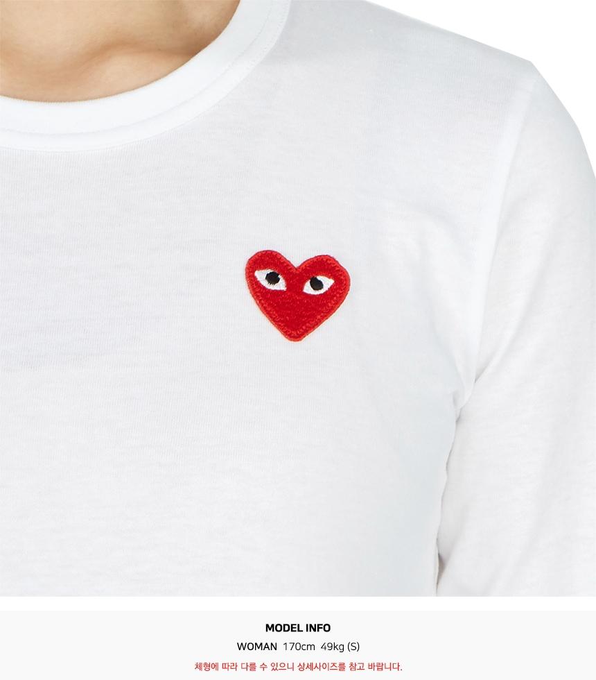 Comme des Garcons Red Heart Logo Women’s Long Sleeve T-Shirt AZ T117 051 2