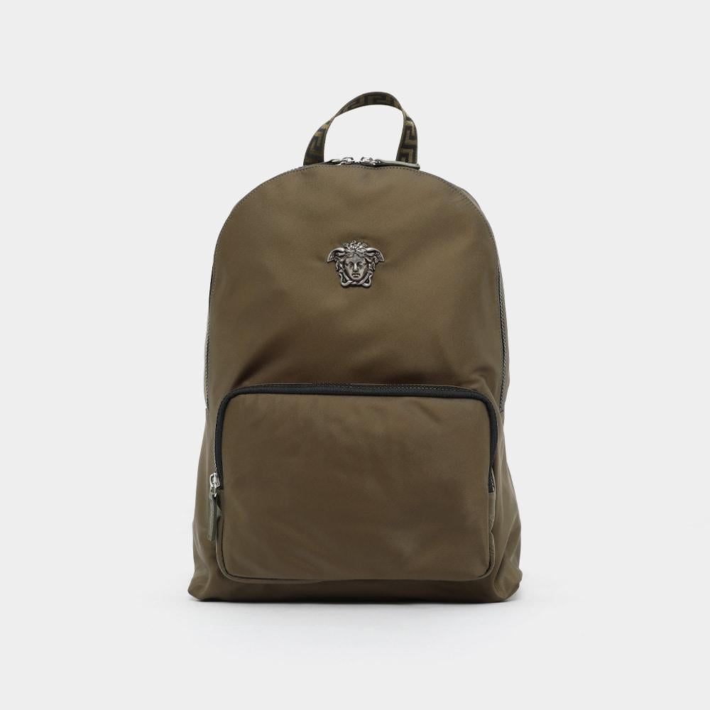 Versace Medusa Silver Logo Nylon Men’s Backpack 1020645 1A14963 1KD5P