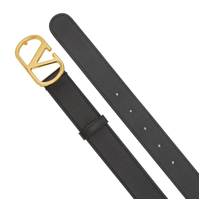 VALENTINO VLogo Signature Men's Leather Belt Black