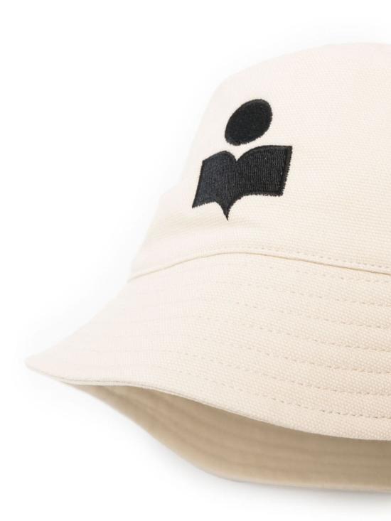 Isabel Marant HALEY Logo Bucket Hat Ecru Black CU001X FAA3 C05AECBK