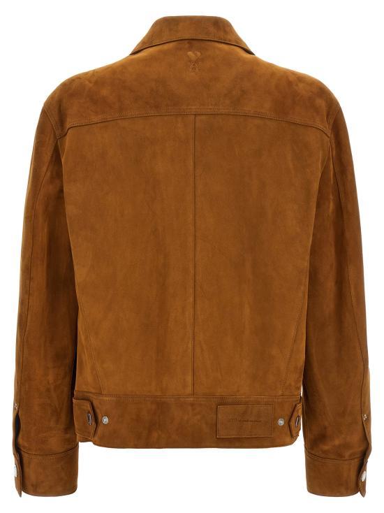 AMI Brown Wool-Blend Tailored Jacket