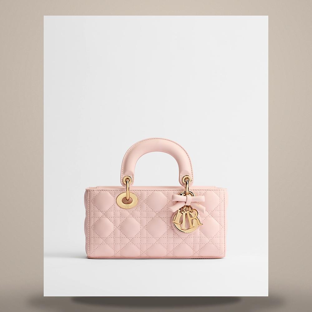 DIOR Lady D-Joy Bag Small Supple Pink Cannage Lambskin Crossbody M0613OUQA M19N