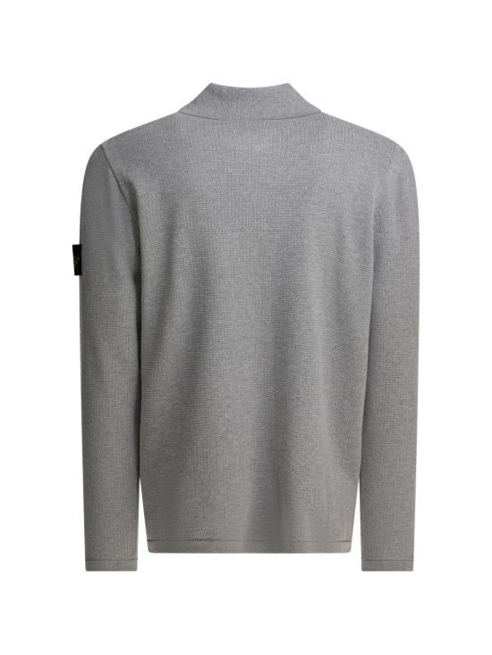 STONE ISLAND Melange Pearl Grey Cotton Polo Shirt for Men L1S155100024 S01B2