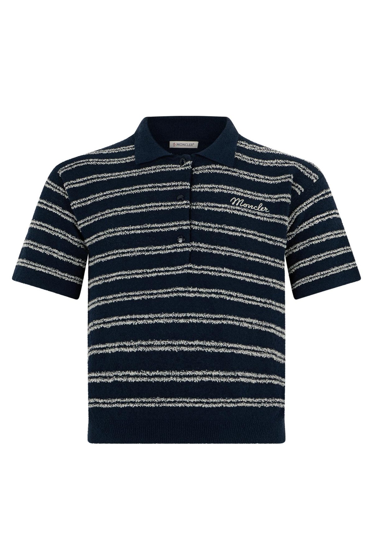 Moncler Cotton Short Sleeve Polo Shirt Navy Men