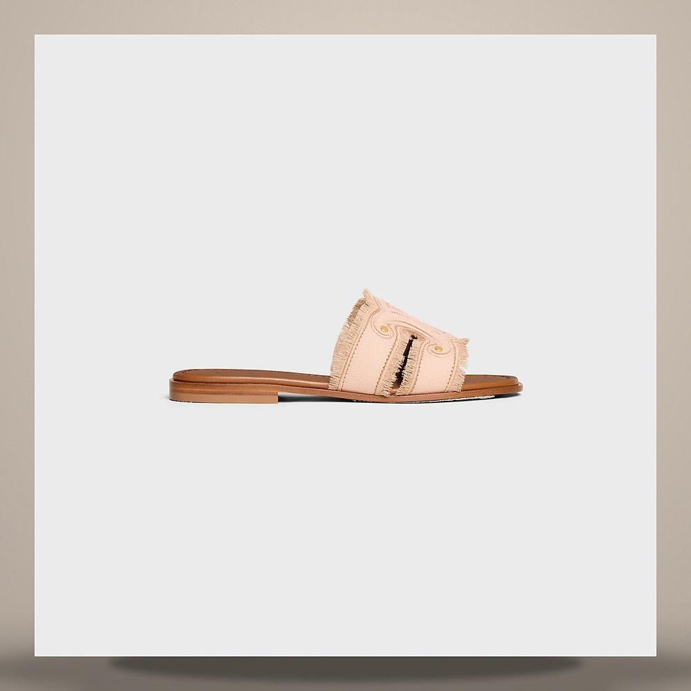 CELINE Marina Mule Canvas Powder Pink Slippers 362675476C GKA6