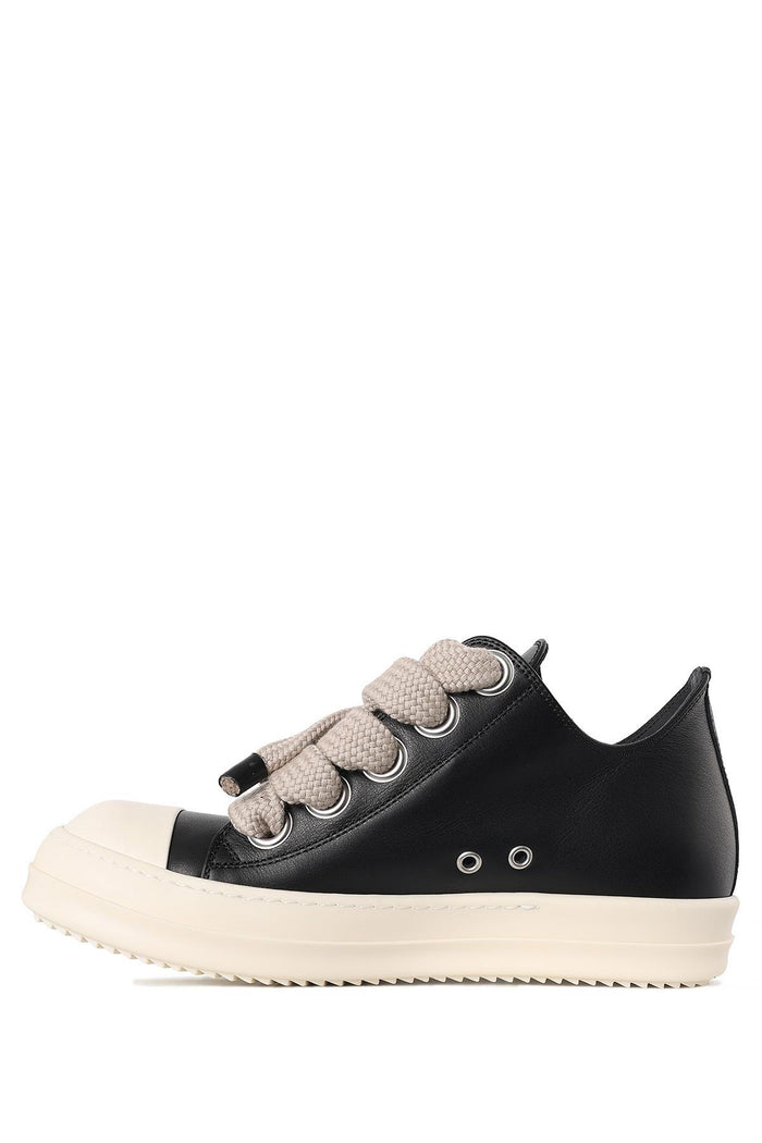 Rick Owens Jumbo Lace Low Sneakers Black Milk