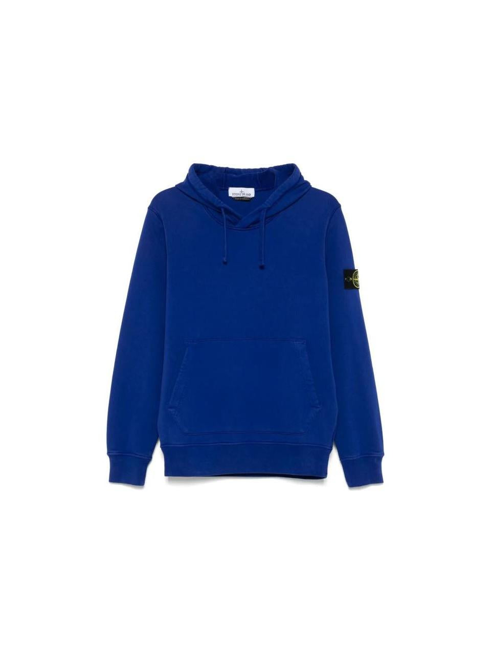 STONE ISLAND Cotton Fleece Hooded Sweatshirt Black Men
