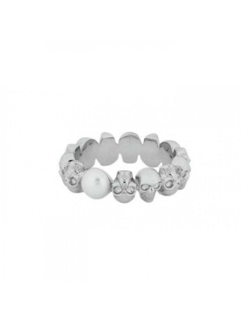 Alexander Mcqueen Skull Pearl Ring 836794 J16PB 1906