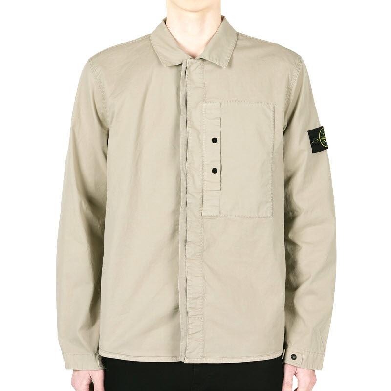 STONE ISLAND Men’s Supima Cotton Twill Shirt Jacket Desert 1200033 S0010 V009A