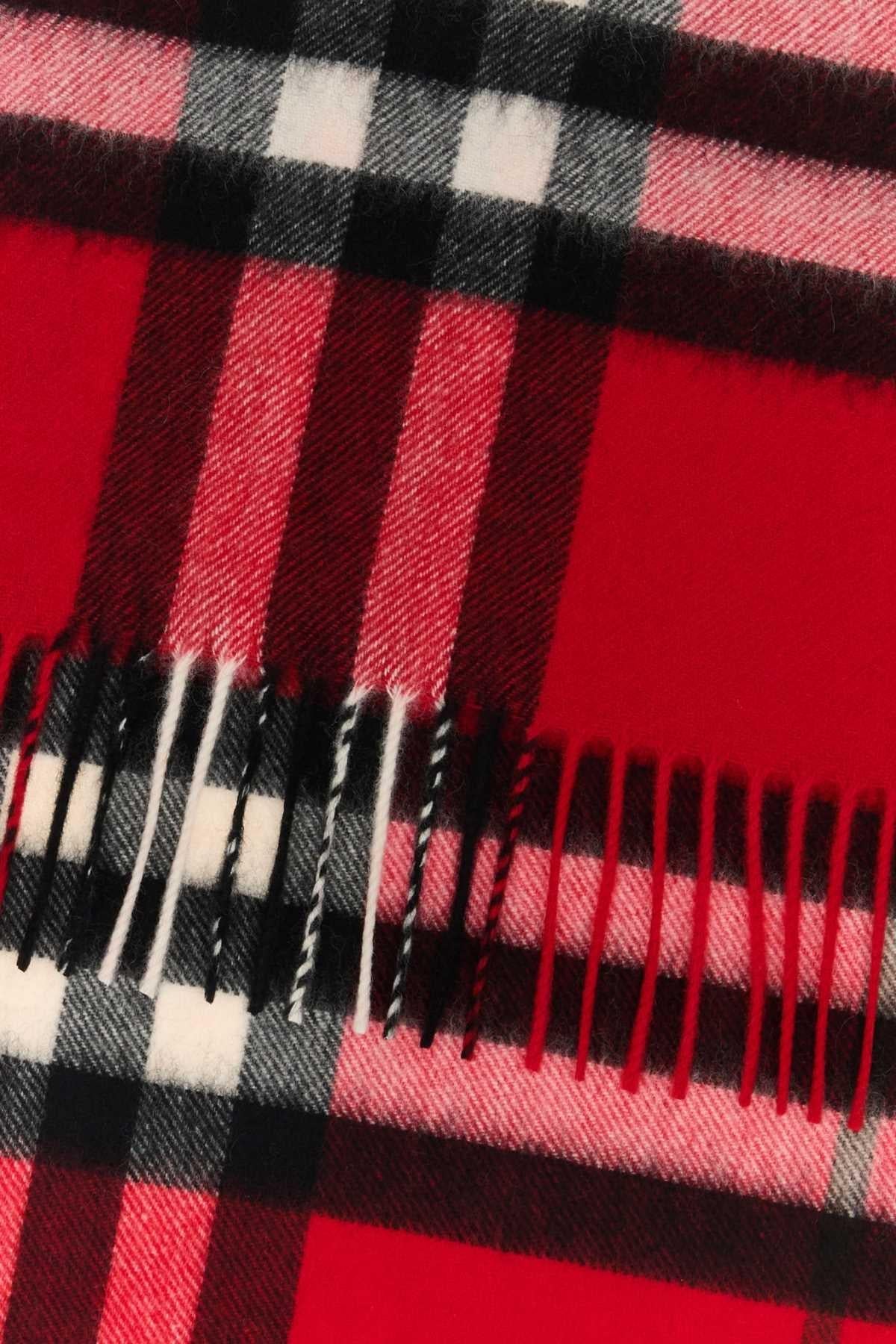 BURBERRY Beige Check Cashmere Scarf