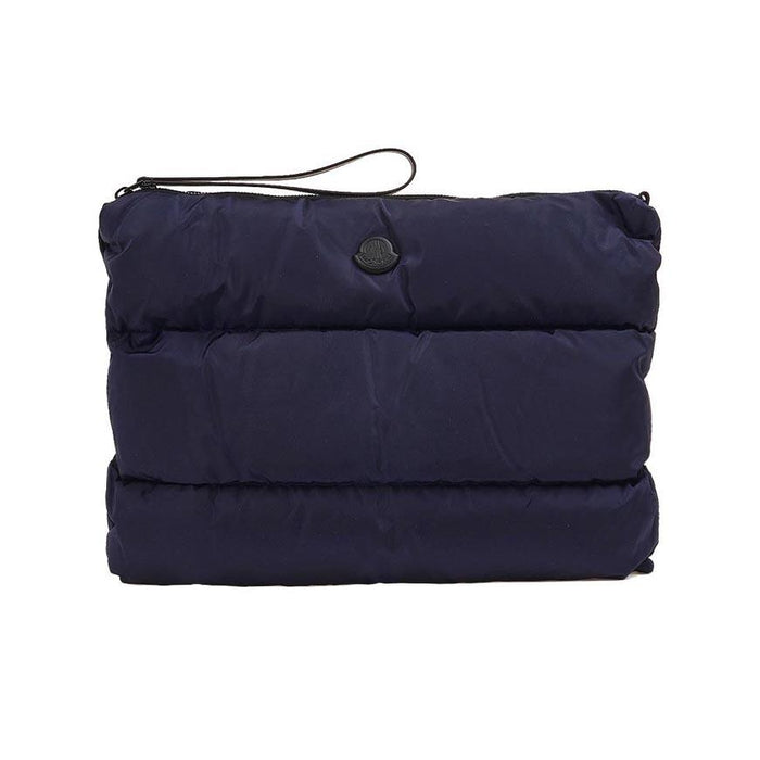 Moncler Men’s Karadoc Laptop Case Navy Leather Clutch Bag