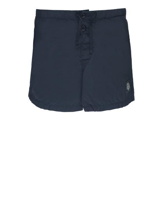 STONE ISLAND Navy Cotton Drawstring Cargo Shorts for Me K1S15B100006 S0043 V0020