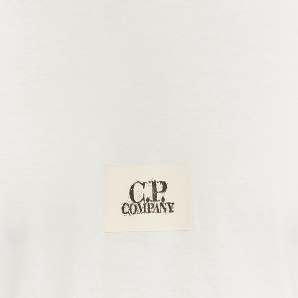 CP Company Square Logo T-Shirt White Men's Top