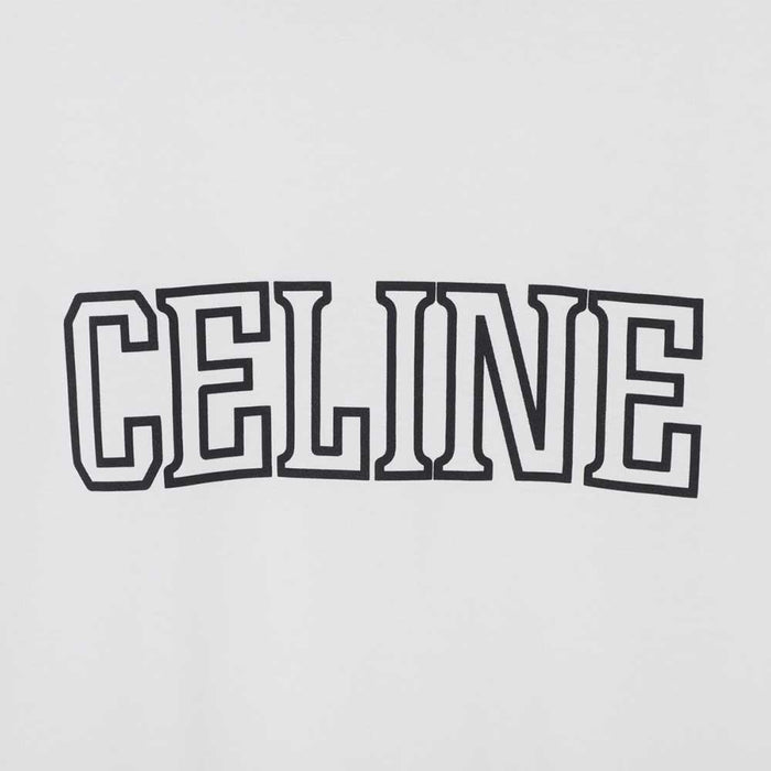 CELINE Men’s Loose Triomphe Short Sleeve T-Shirt White