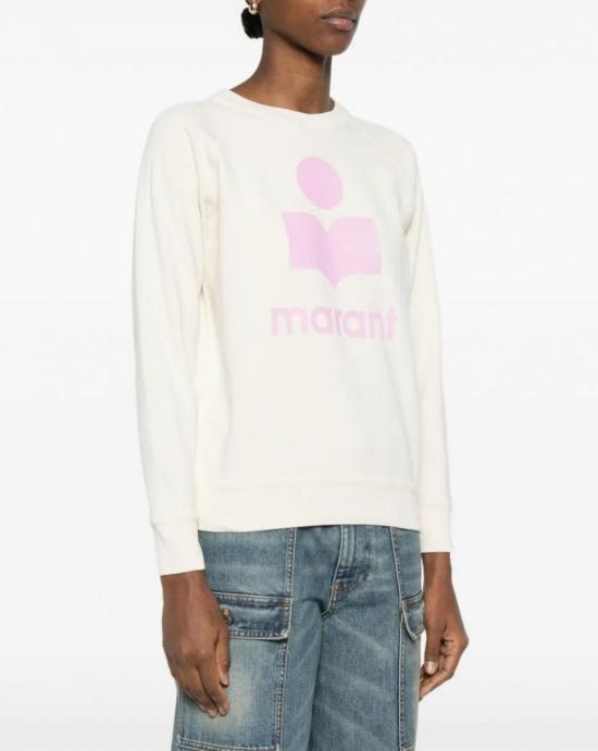 Isabel Marant Ecru Pink Long Sleeve Sweatshirt SW0160 FA D1M04E