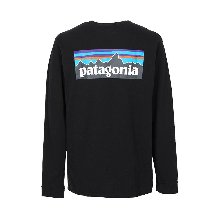 patagonia P6 Logo Long Sleeve T-Shirt Black Men’s