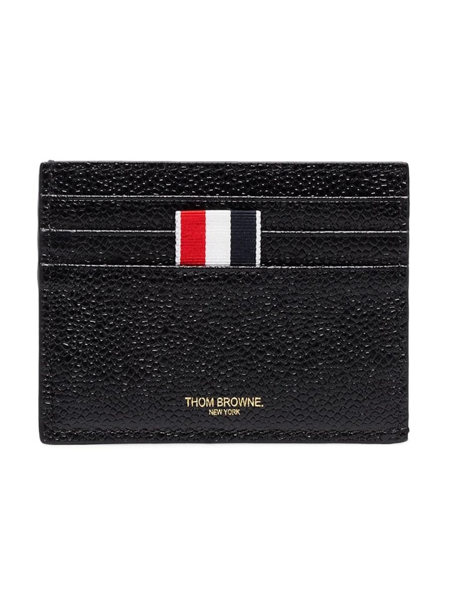 THOM BROWNE Black Pebble Grain Leather Bifold Wallet