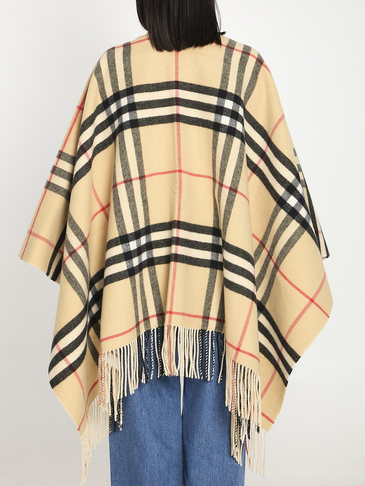 BURBERRY Wool Cape Coat Black