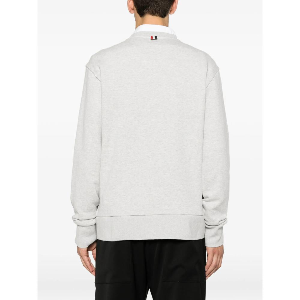 THOM BROWNE Gray Cotton Crewneck Sweatshirt Men’s