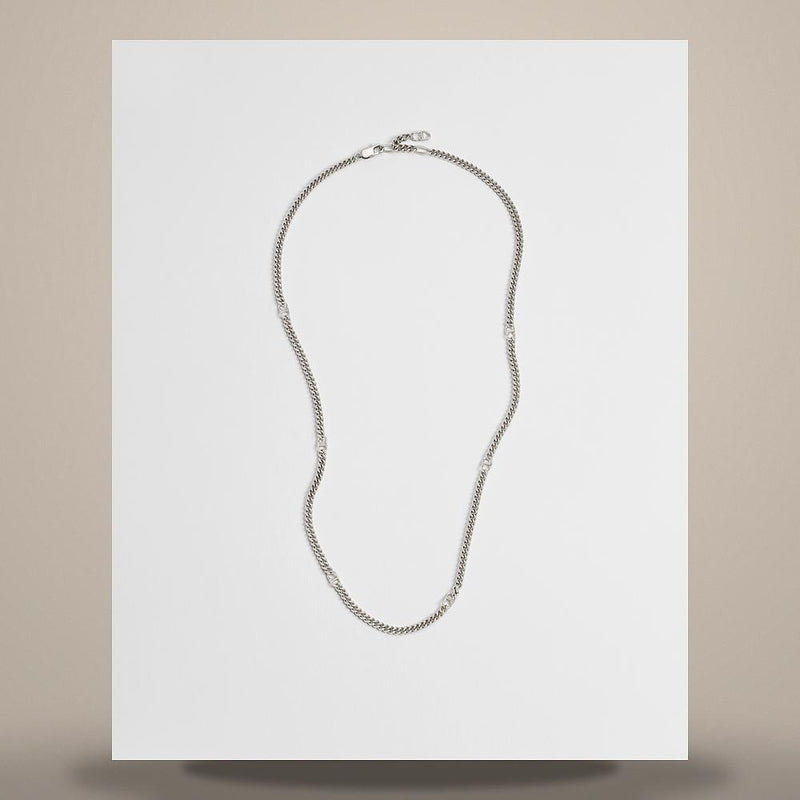 DIOR CD Icon Slim Chain Link Necklace Silver N3608HOMSTD990
