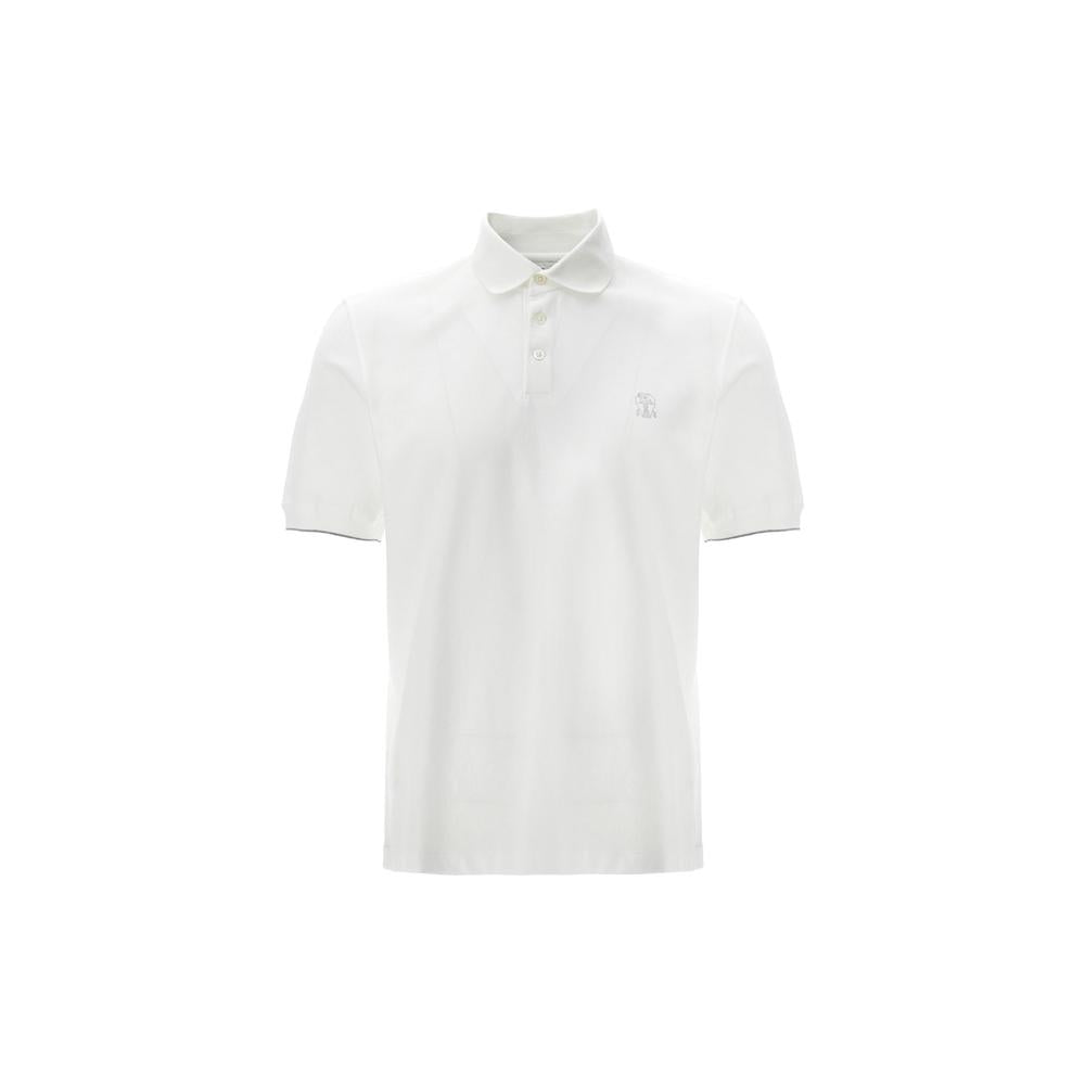 Brunello Cucinelli White Printed Polo T-Shirt Men’s ME8548788 CK640